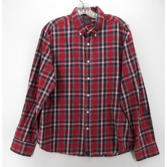 Untuckit Shirt Large Button Down Plaid Preppy Collared Woven Cotton - Picture 1 of 11